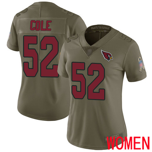 Arizona Cardinals Limited Olive Women Mason Cole Jersey NFL Football #52 2017 Salute to Service